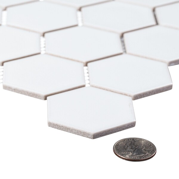 Stylish- Rad 2 In. X 2 In. Straight Edge Porcelain Honeycomb Wall & Floor Tile